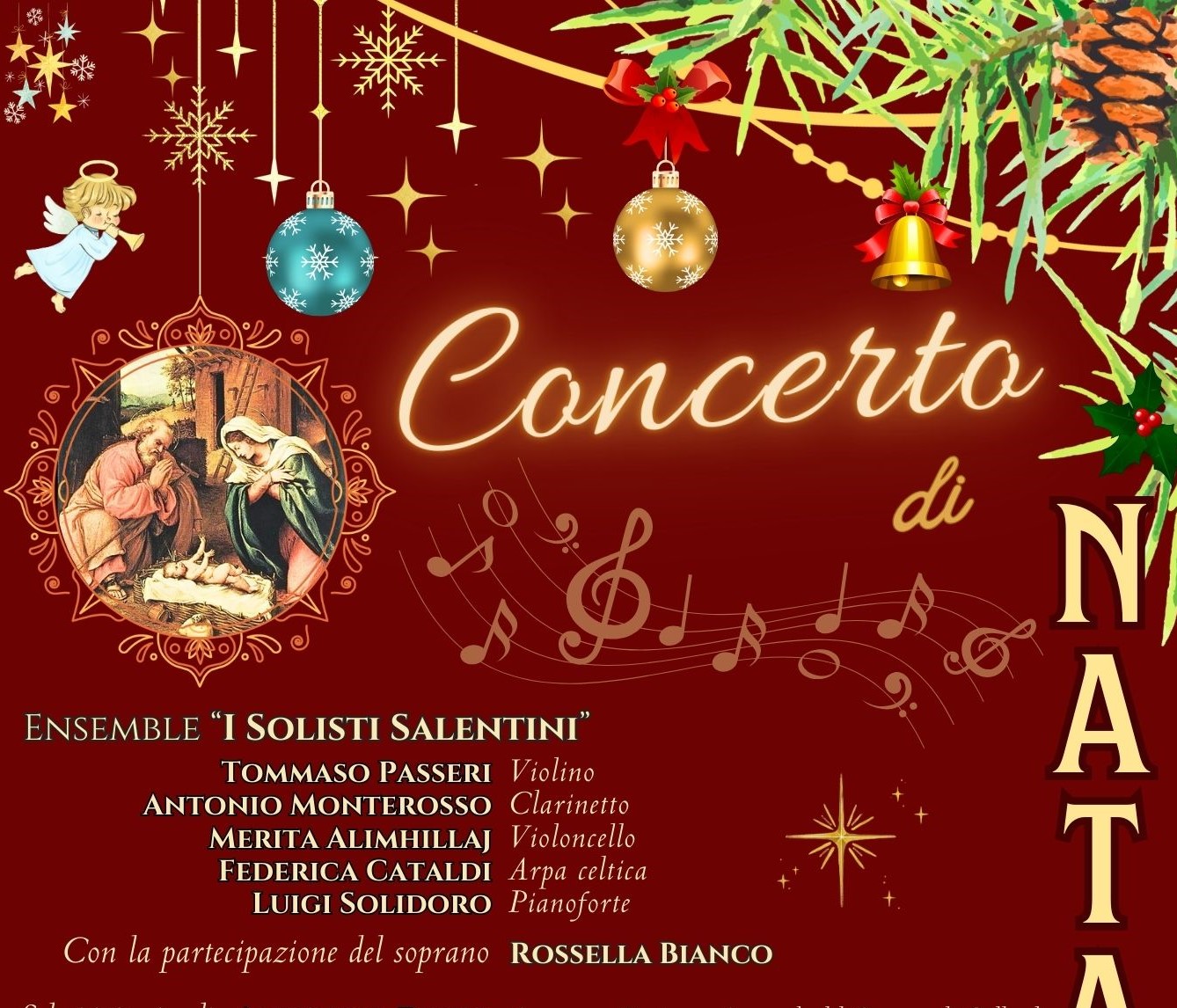 particolare della locandina del concerto di Natale a Gallipoli 2024